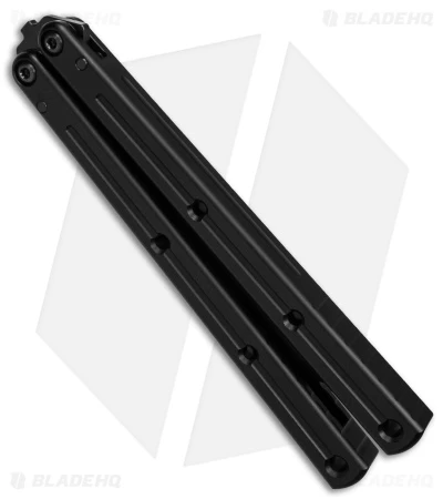 Squid Industries Krake Raken V2.5 Tanto Balisong Matte Black (4.5" Matte Inked) - Image 2