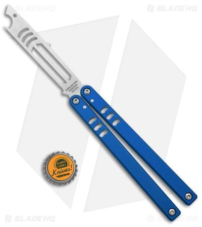 Squid Industries Mako V4.5 Bottle Opener Balisong Trainer Blue (4.3" SW) - Image 4
