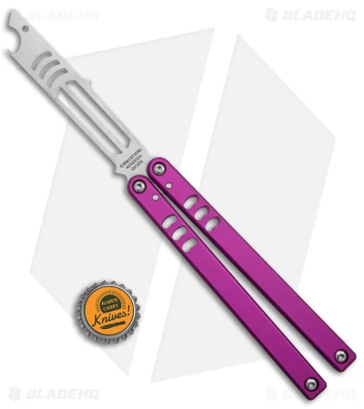 Squid Industries Mako V4.5 Bottle Opener Balisong Trainer Purple (4.3" SW) - Image 4