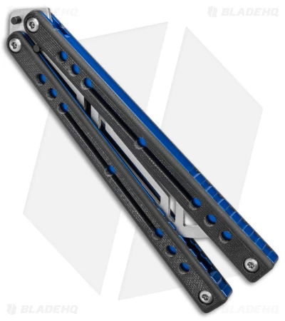 Squid Industries Nautilus Butterfly Balisong Trainer V2 Blue/Black (2.5" Satin) - Image 3