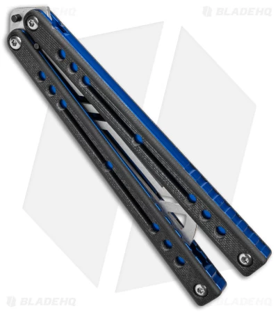 Squid Industries Nautilus Butterfly Balisong Trainer V2 Blue/Black (2.5" Satin) - Image 2