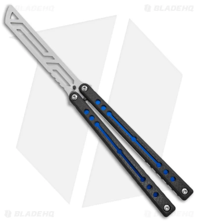 Squid Industries Nautilus Butterfly Balisong Trainer V2 Blue/Black (2.5" Satin)