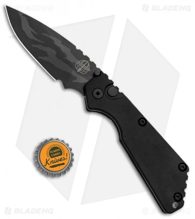 Strider + Pro-Tech SnG Automatic Knife Black Aluminum (3.5" Shark Skin) - Image 4