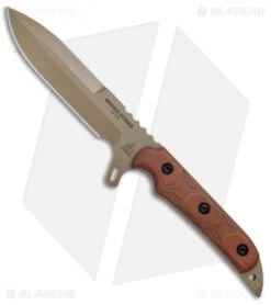TOPS Knives Missile Strike Fixed Blade Knife Tan Canvas Micarta (6" Tan)
