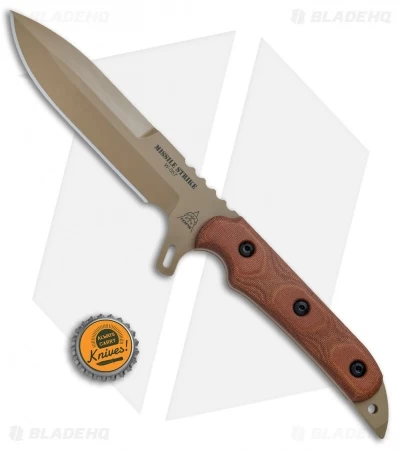 TOPS Knives Missile Strike Fixed Blade Knife Tan Canvas Micarta (6" Tan) - Image 4