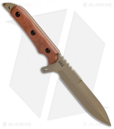 TOPS Knives Missile Strike Fixed Blade Knife Tan Canvas Micarta (6" Tan) - Image 2
