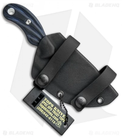 TOPS Knives Quick Skin Fixed Blade Knife Black/Blue G-10 (3.5" BB) QSK-01 - Image 3