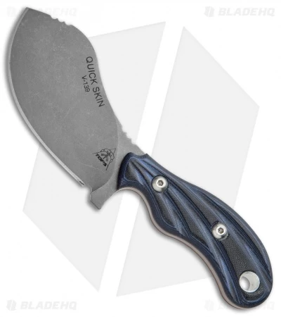 TOPS Knives Quick Skin Fixed Blade Knife Black/Blue G-10 (3.5" BB) QSK-01