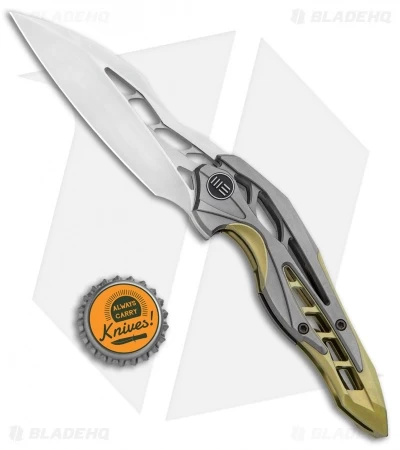 WE Knife Co. Isham Arrakis Knife Gold/Gray Titanium (3.5" Satin) 906C - Image 4
