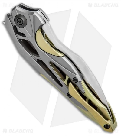 WE Knife Co. Isham Arrakis Knife Gold/Gray Titanium (3.5" Satin) 906C - Image 3