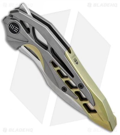 WE Knife Co. Isham Arrakis Knife Gold/Gray Titanium (3.5" Satin) 906C - Image 2