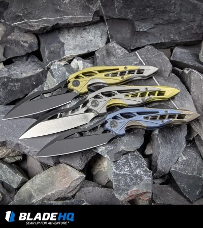 WE Knife Co. Isham Arrakis Knife Gold/Gray Titanium (3.5" Satin) 906C - Image 5