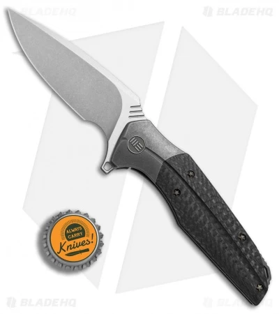 WE Knife Co. Nitida Frame Lock Knife Gray Ti/CF (3.5" Stonewash) 707B - Image 4