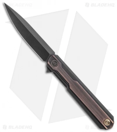 WE Knife Co. Peer Liner Lock Flipper Knife Black Ti W/ Copper (3.6" Black) 2015F
