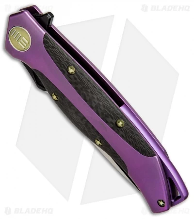 WE Knife Co. 606CFD Frame Lock Knife CF/Purple Ti (3.5" Two-Tone) - Image 3