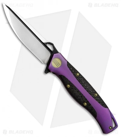 WE Knife Co. 606CFD Frame Lock Knife CF/Purple Ti (3.5" Two-Tone)