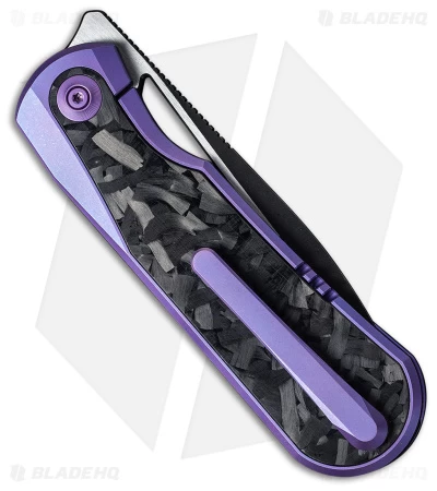 WE Knife Co. Baloo Frame Lock Knife Purple Ti/CF (3.3" Black SW) WE21033-3 - Image 2