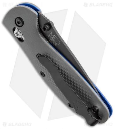 Benchmade Mini Griptilian AXIS Lock Knife Gray/Blue G-10 (2.91" Black) 556BK-1 - Image 2