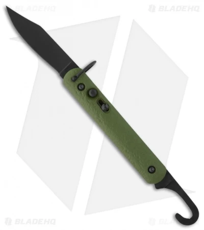 Colonial Knife Company Auto Rescue Military Knife Bail Loop (Green PLN) M-726B