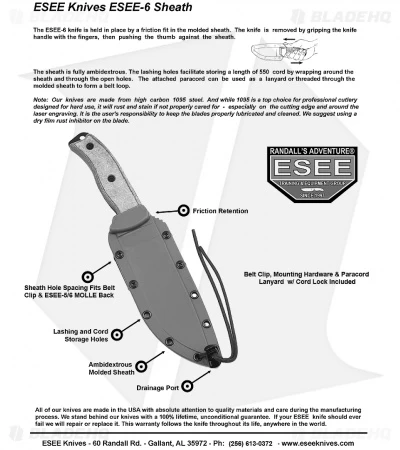 ESEE Knives ESEE-6P-TG Knife Micarta (6.5" Gray) - Image 3