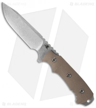 Hinderer Knives Fieldtac 5.5" Fixed Blade Knife FDE G-10 (Stonewash)