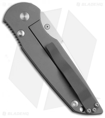 Pro-Tech TR-3 Integrity Frame Lock Knife Titanium (3.5" Satin Serr) 7702 - Image 2