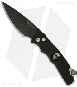 Protech TR-4 Tactical Response Skull Edition Manual Knife (4" Black) TR-4.80