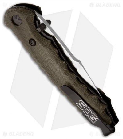 SOG Kiku Folder Small Folding Knife (3.5" Satin Plain) KU-1001 - Image 2